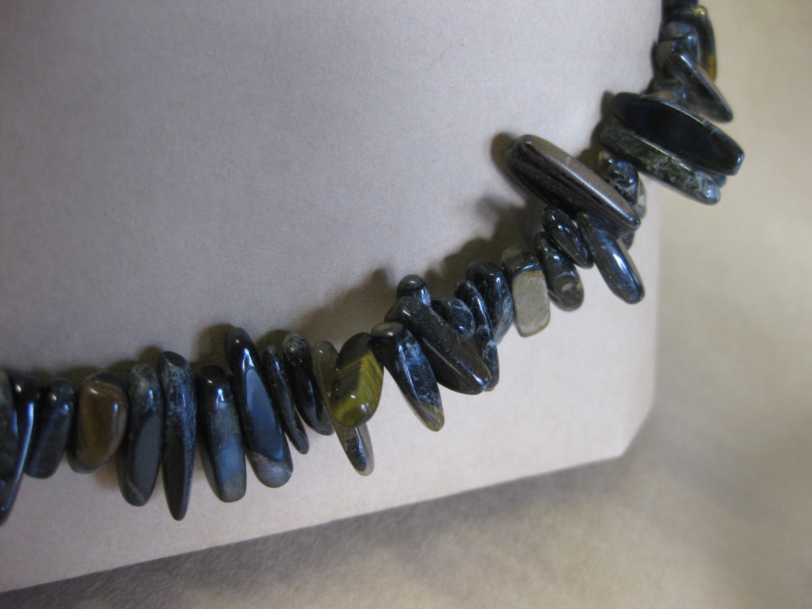 Black Agate Chip / Branch Bead Necklace ~ Statement Necklace ~ 36″ ~ 92 cm