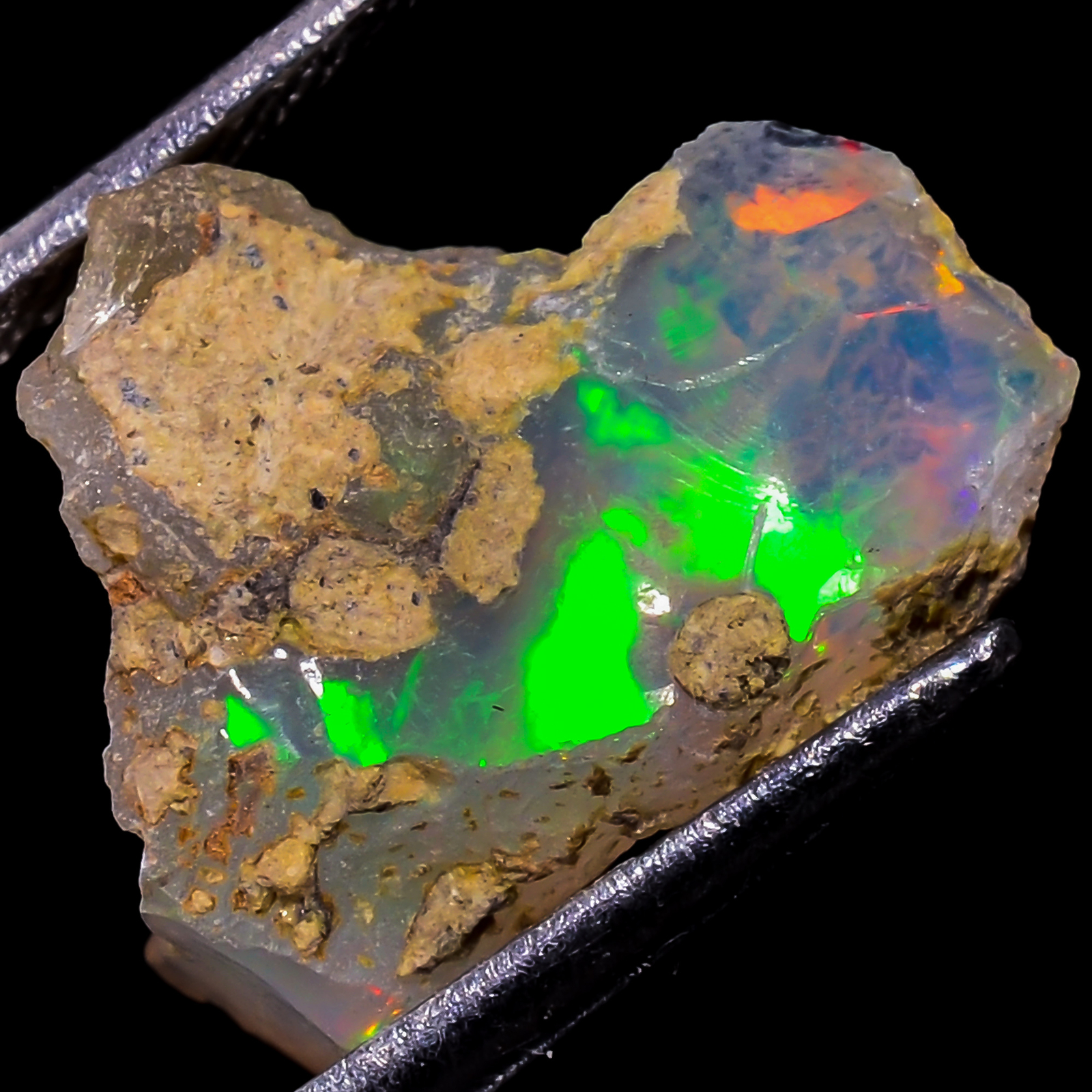 100% Natural Welo Fire Ethiopian Opal Rough Gemstone 5 Ct. 15X11X8 mm EE-42937