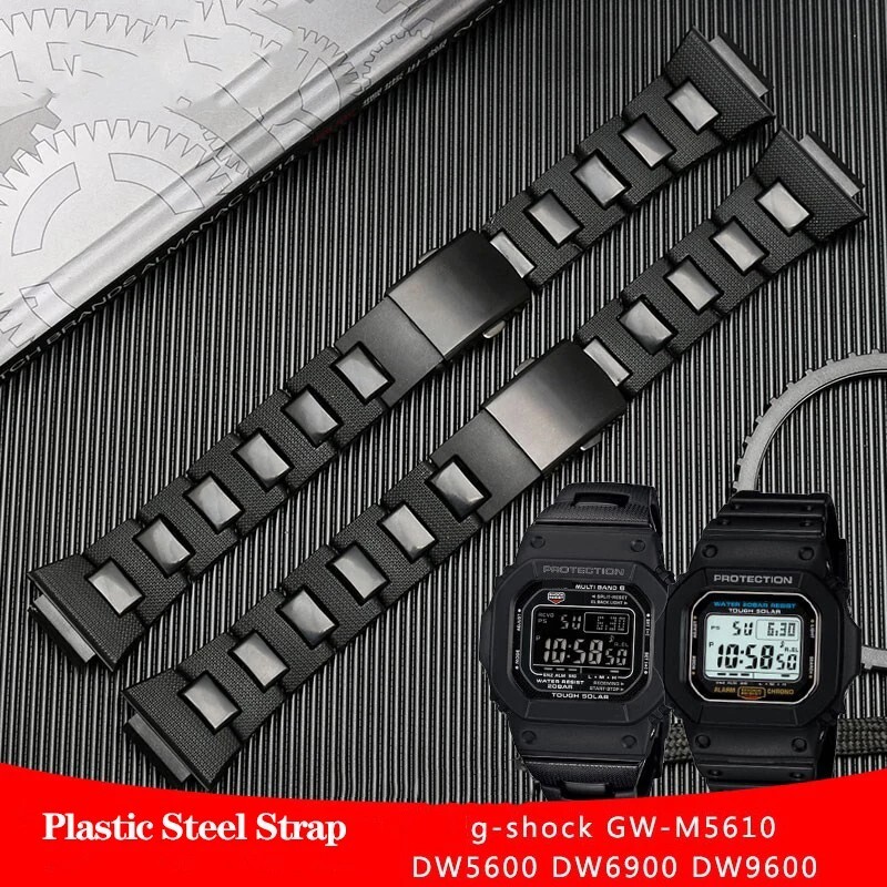 Plastic,Metal, Steel Band For Casio G-SHOCK DW-5600 DW6900 DW9600 ,16mm