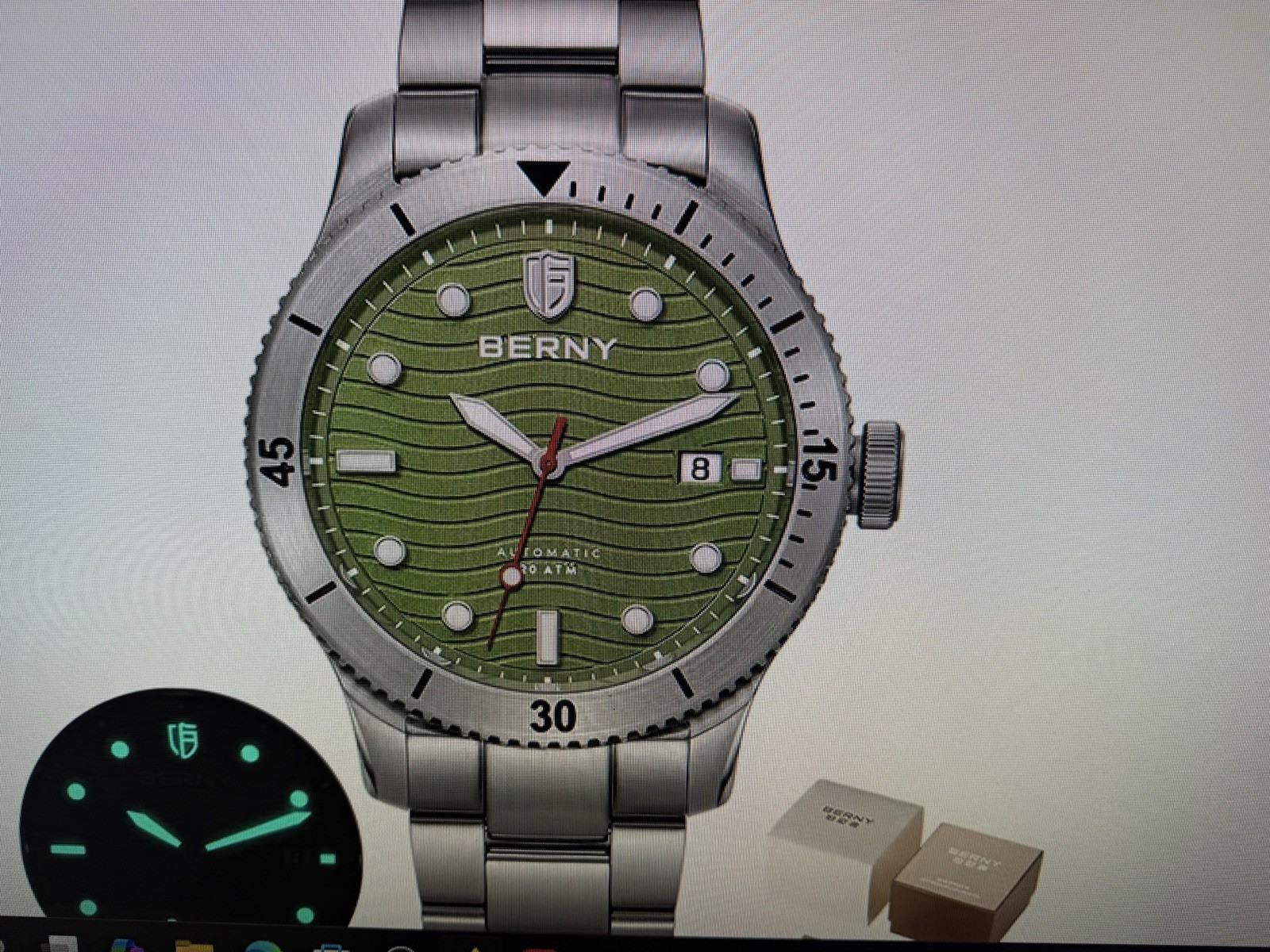 Berny Men’s Automatic Watch High Beat PT-5000 20ATM Green Dial