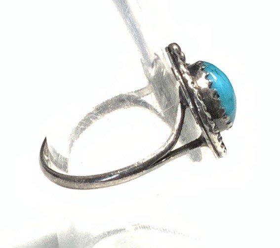 Old Pawn Sterling Silver 925 Turquoise Ring Size LY15