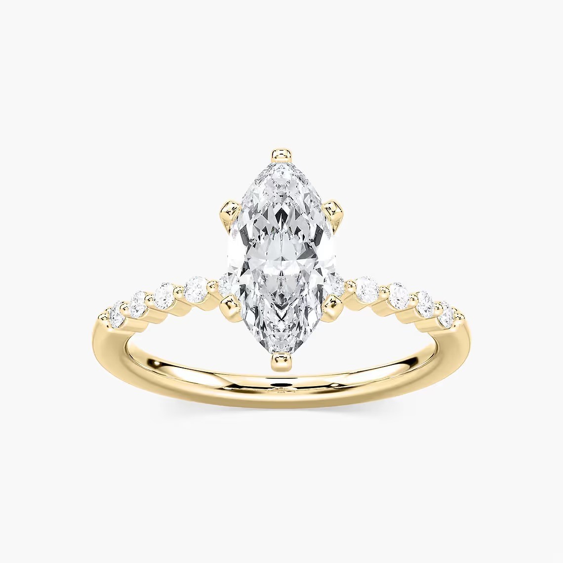2 Ct Marquise Cut Lab Grown Diamond Solitaire Engagement Ring 14k Yellow Gold