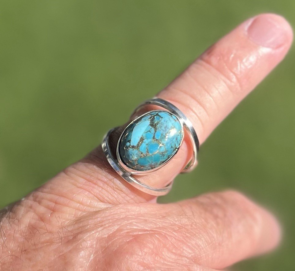 NEW Handmade One Of A Kind Ladies Turquoise Sterling Silver Ring