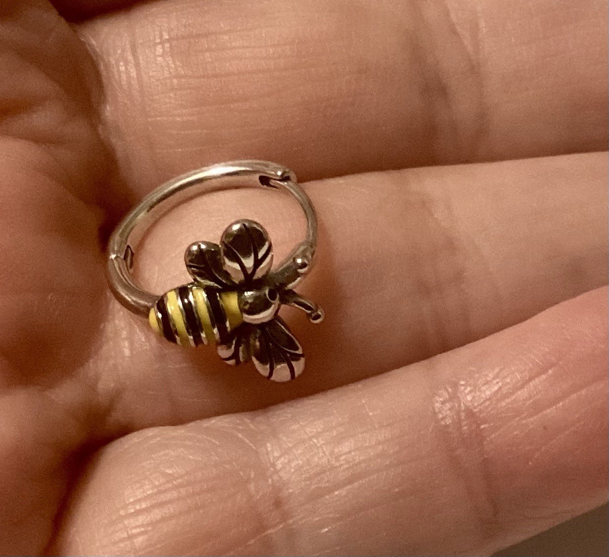 Yellow & Black Bee Huggie Hoop Earrings 3/4”