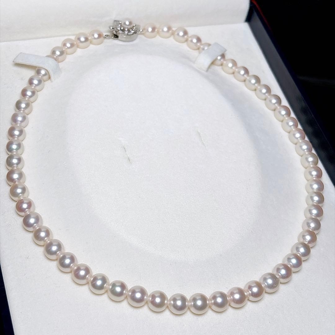 Akoya Pearl Necklace 7.0-7.5mm Silver From Japan