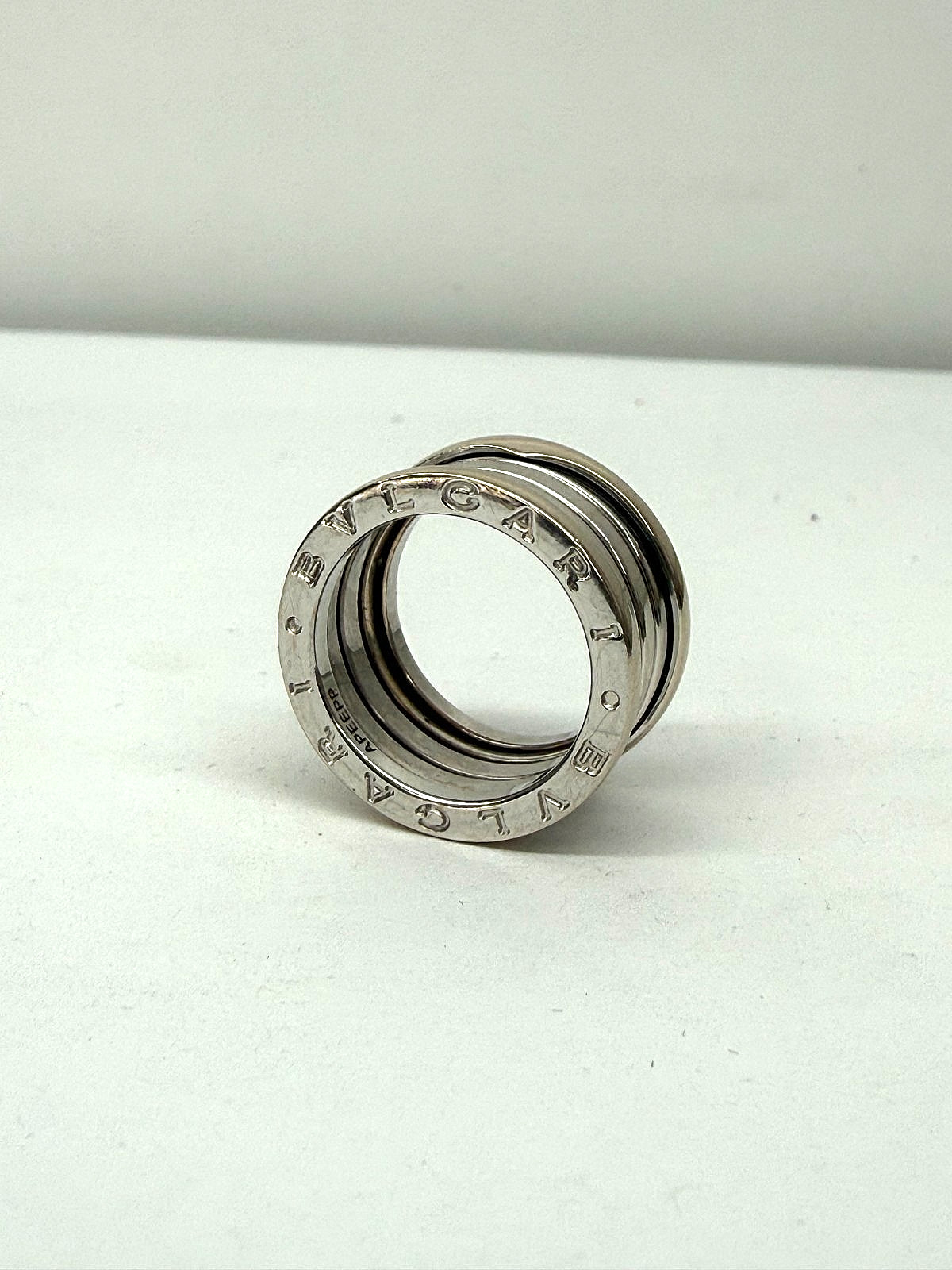 Bvlgari B.zero1 Legend Three Band 18k White Gold Ring Sz 6 Euro 52