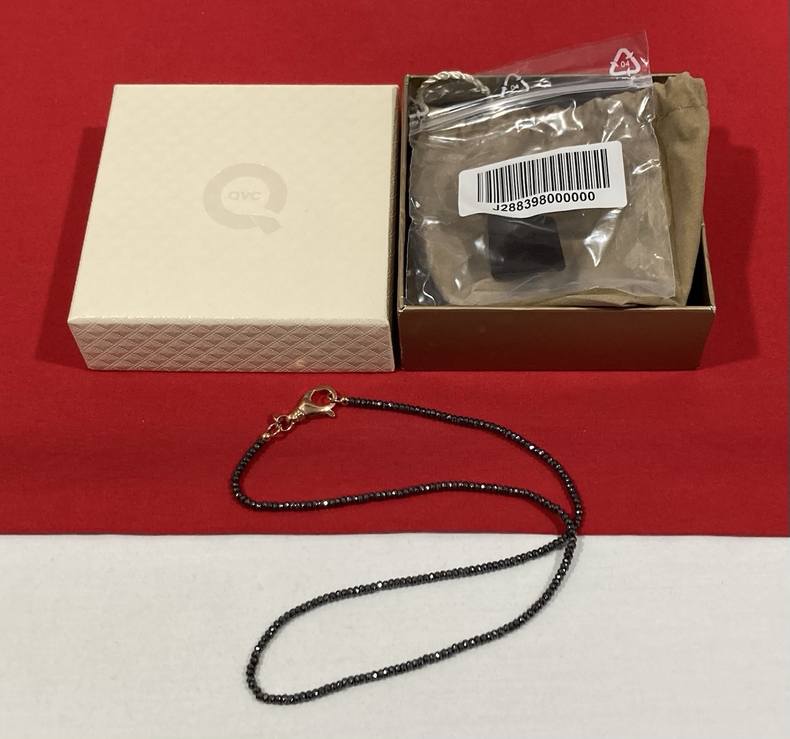 Vintage MILOR ITALY BRONZE Hematite Stone Beaded Chain Necklace 20.5″ NEW IN BOX