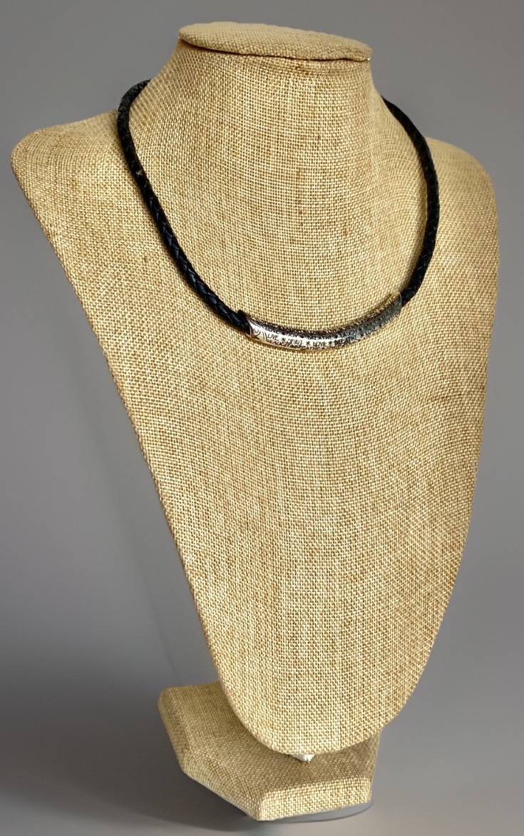 Adjustable Brighton Elan Love Joy Breathe Laugh Black Leather Necklace 18″to20″