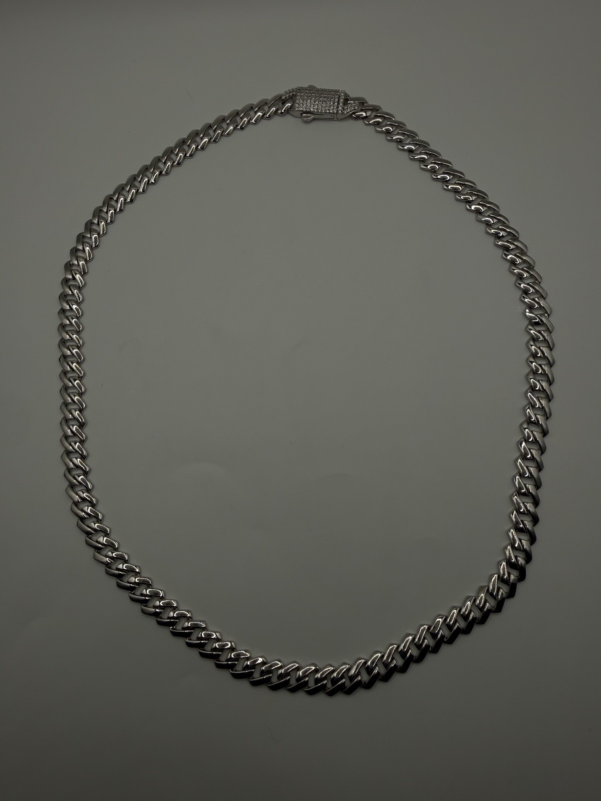 9mm 22” Solid 925 Sterling Silver Miami Cuban Chain Rhodium Finish
