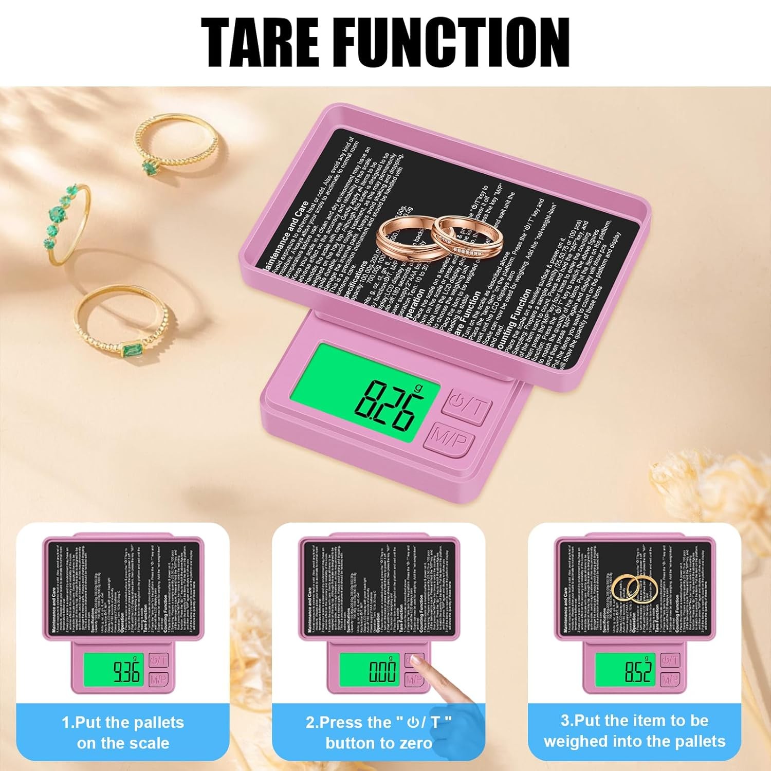 Diyife 1000g Digital Pocket Gram Scale 0.01g Accuracy, Mini Jewelry Scale with P