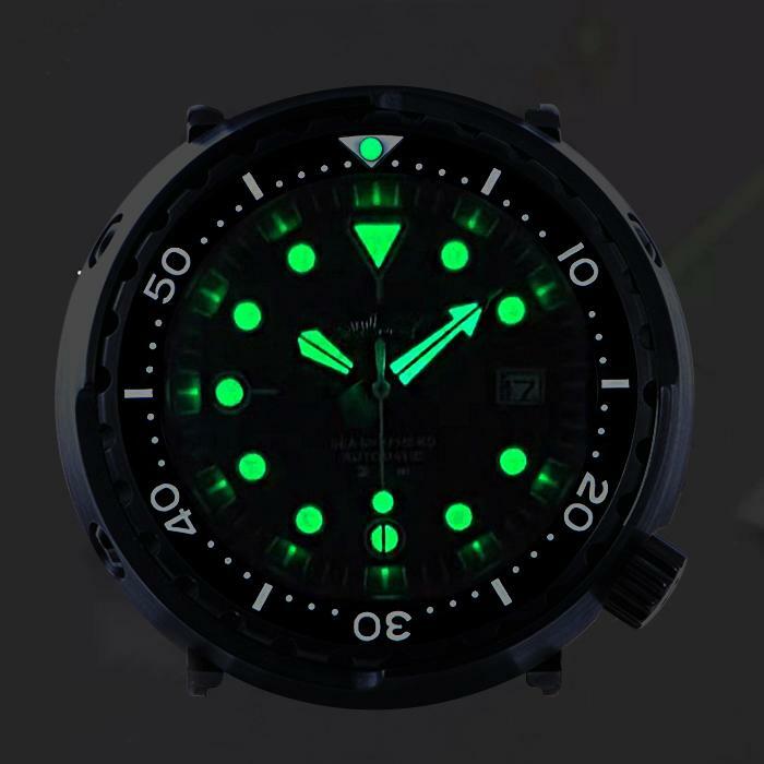 Heimdallr Sharkey Sea Shepard NH35A Black Tuna PVD 200M Diver Automatic Watch C3