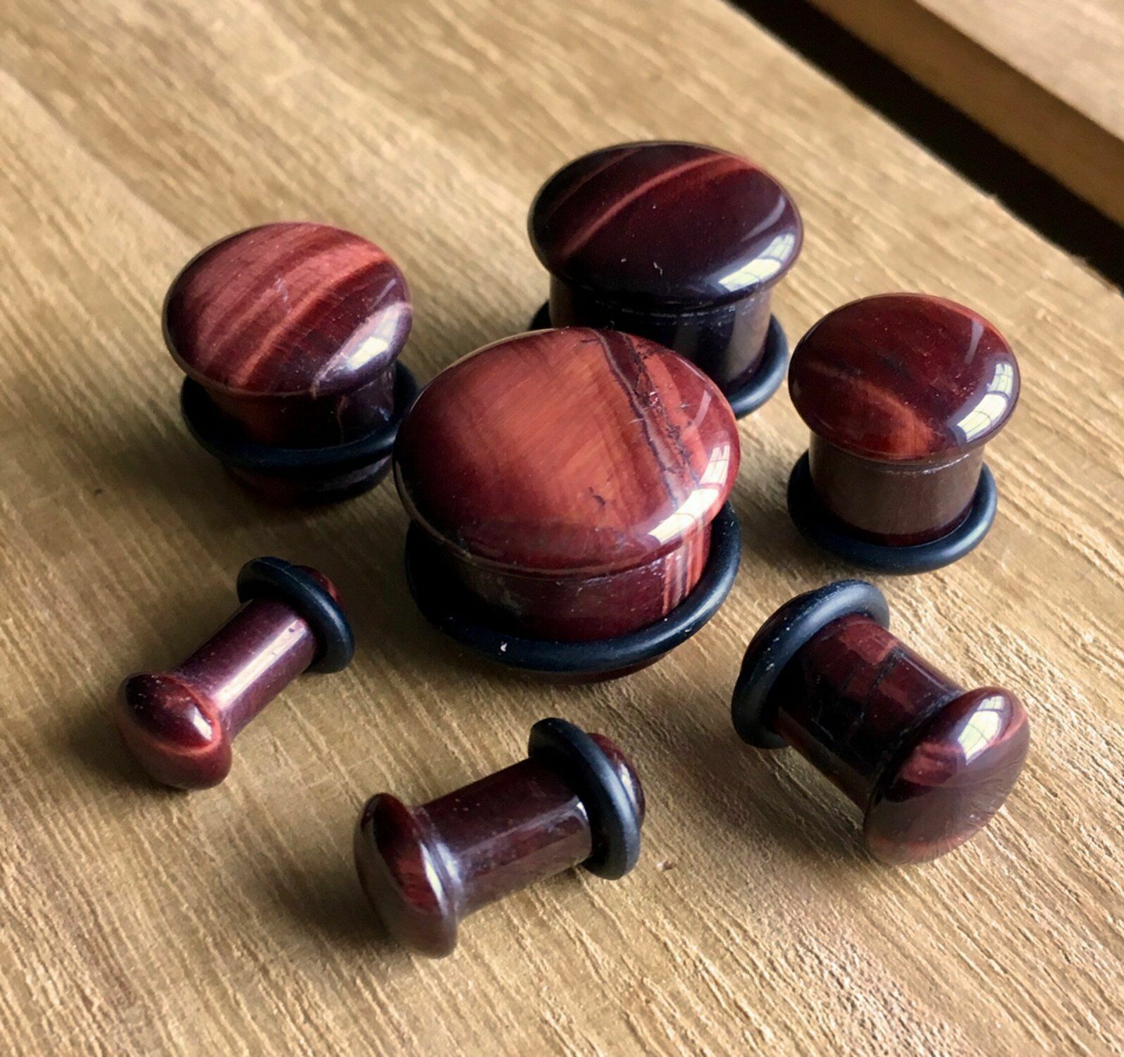 – ALL 10 PAIR – Stone Plugs Organic Single Flare Ear Gauges Body Jewelry (lot 2)