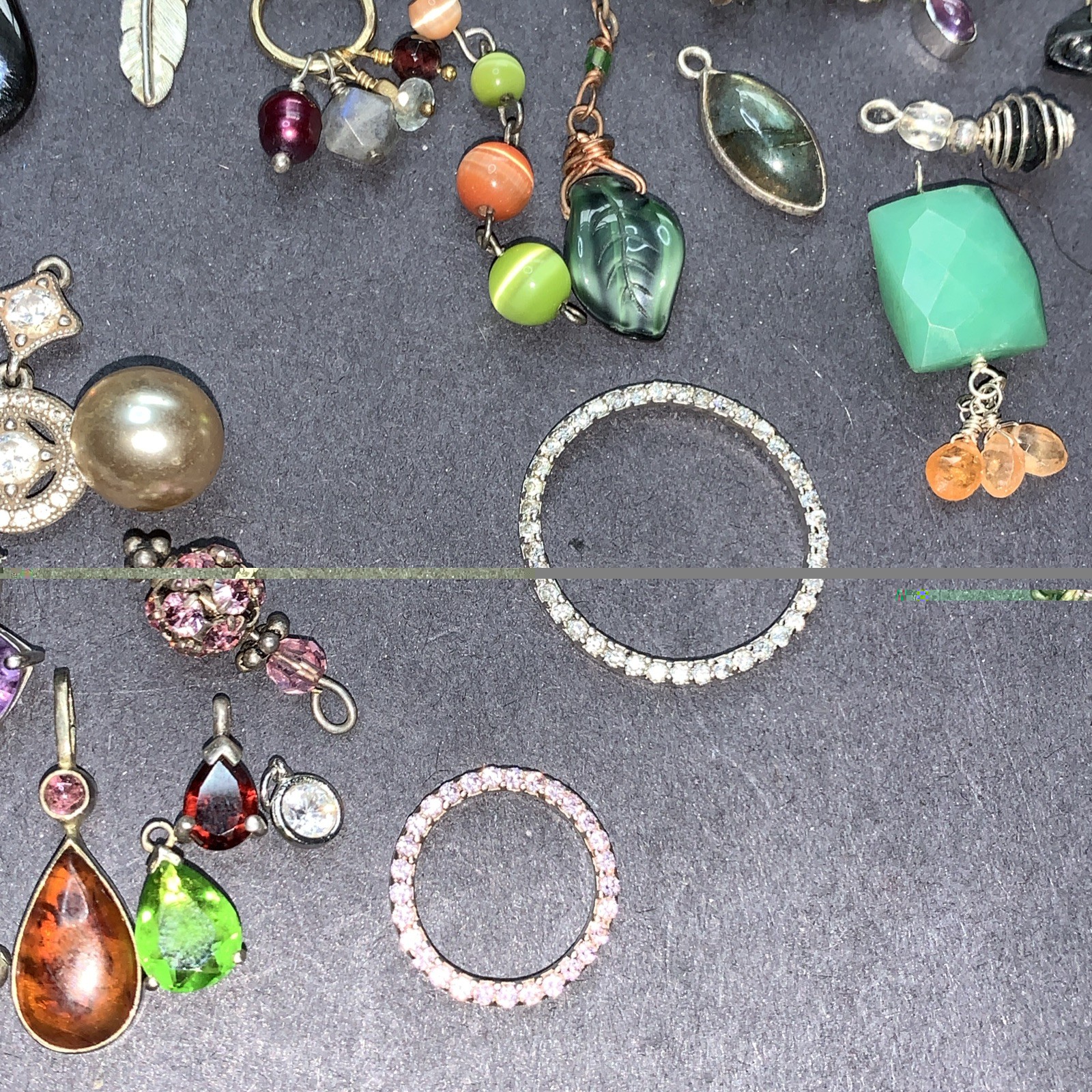 STERLING SILVER 925 Lot Necklace Pendant SS40 Charms Boho Crystal Navajo 42