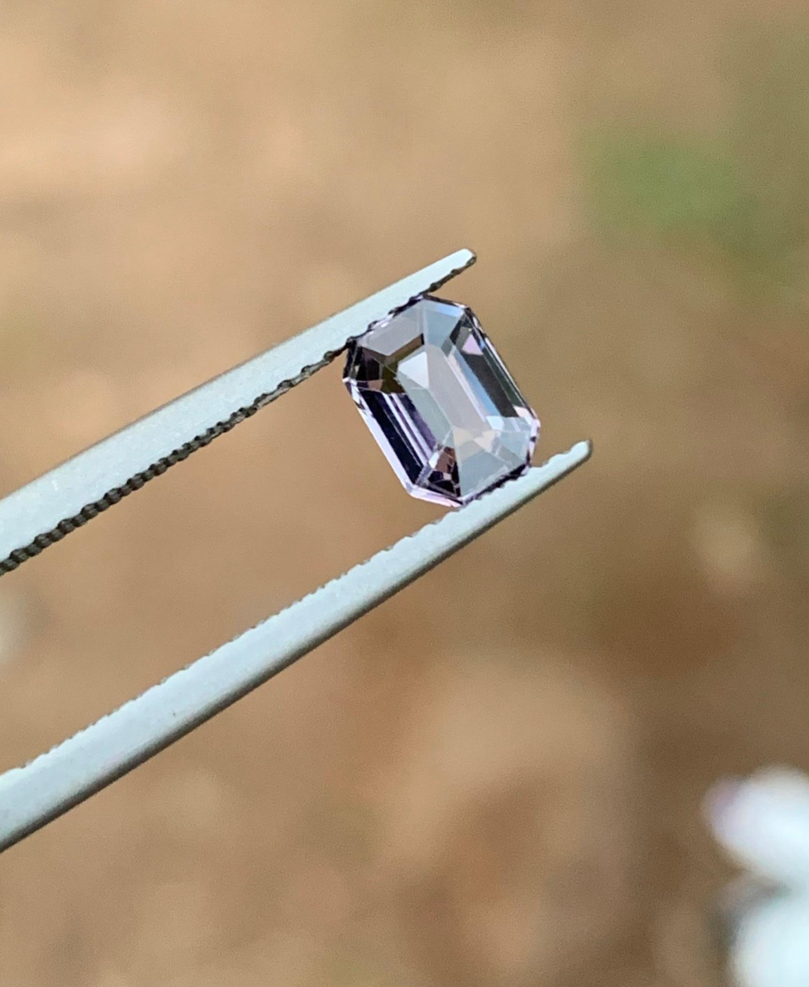 Natural Burma Spinel – 0.870ct Lavander Color – 7mm Emerald Cut – Loose Gemstone