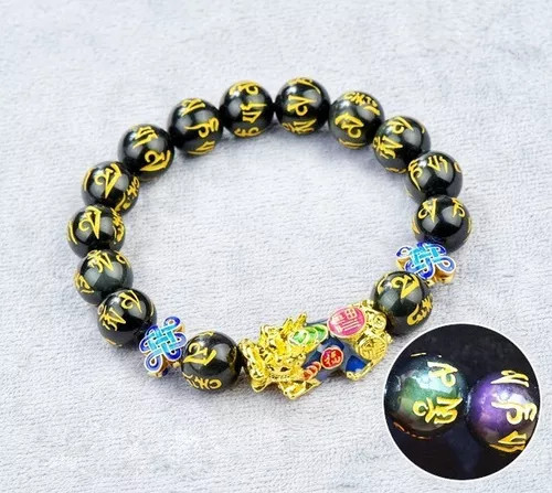 Feng Shui Obsidian Pixiu Wealth And Luck Bracelet for Women & Men,Chinese Knot