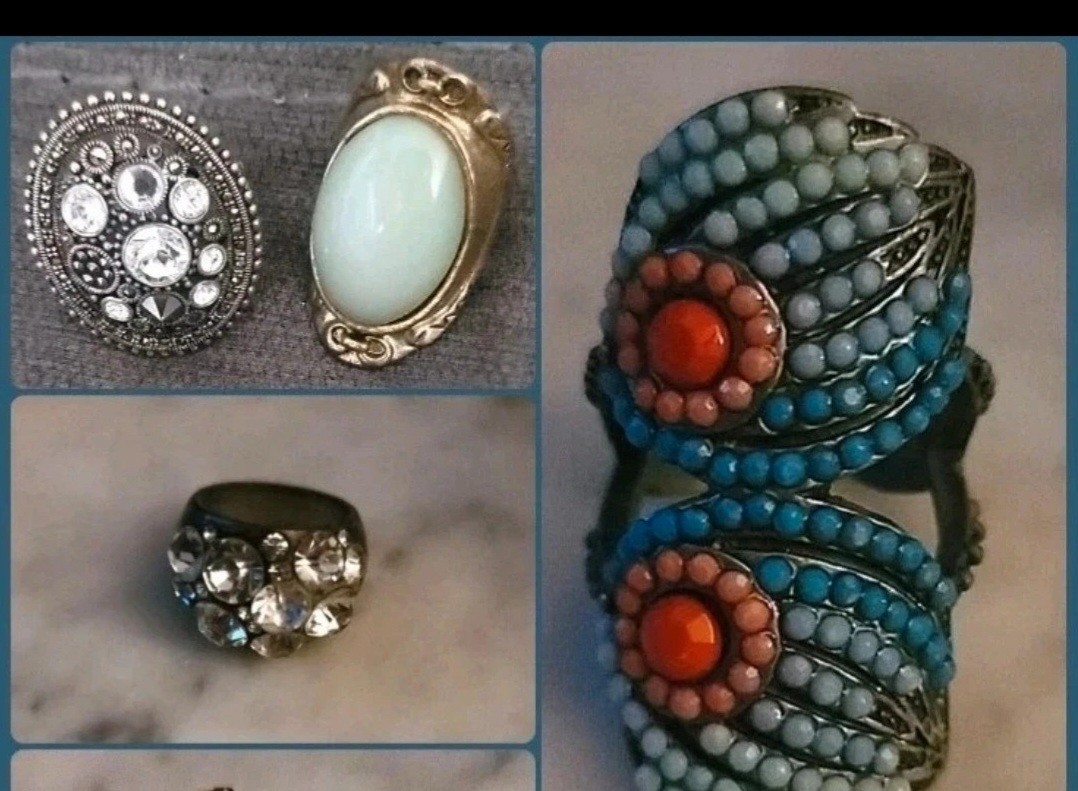 Set Of 4 Costume Jewerly Women Rings