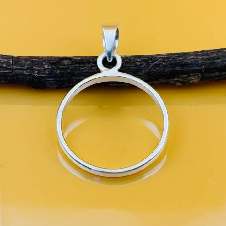 925 Sterling Silver 8mm Round Open Bezel Pendant Blank Handmade Jewelry Making