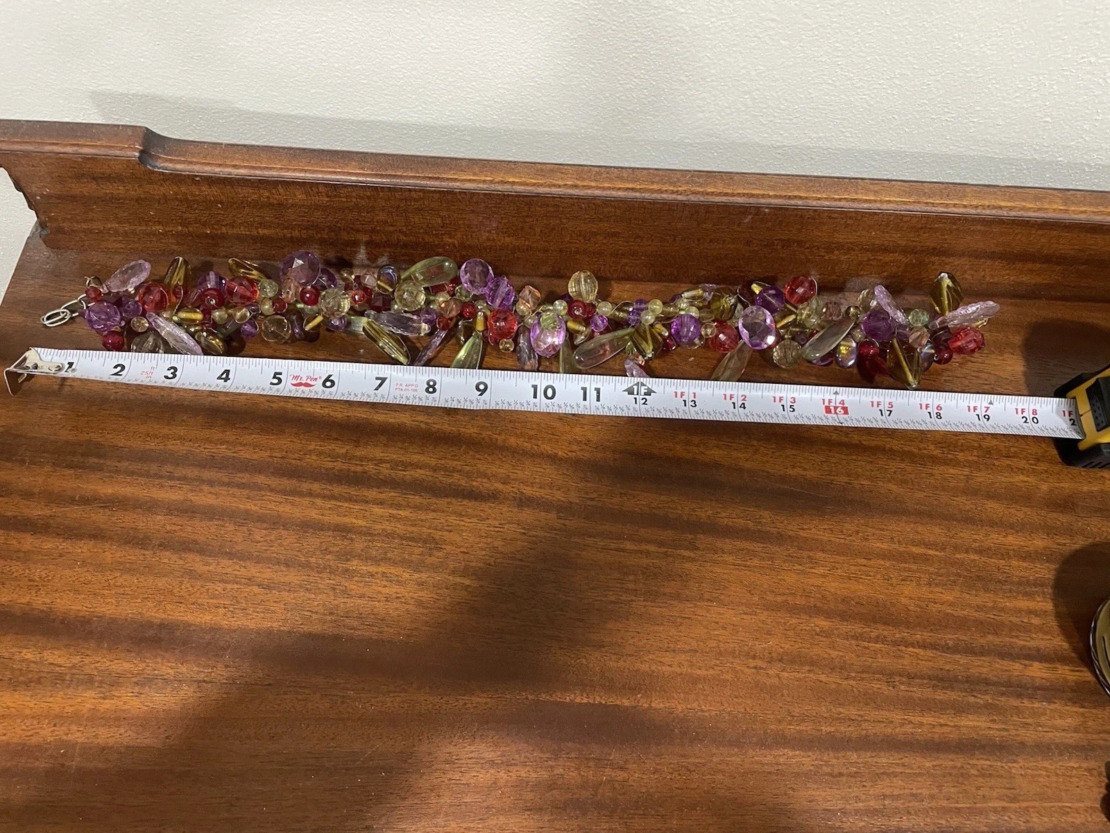 Extravagant Hand Beaded Glass Multi color Necklace. 19”