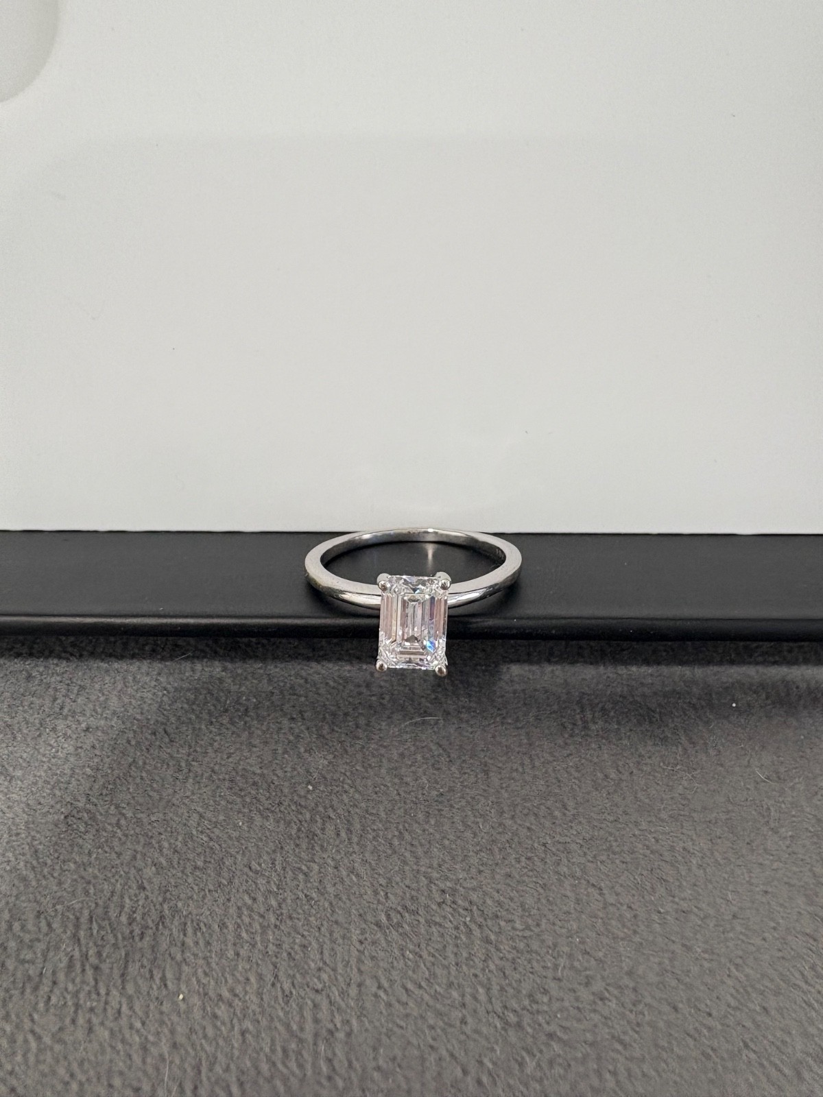 1.57ct Lab grown Diamond Emerald Cut 14k white gold Ring Zales