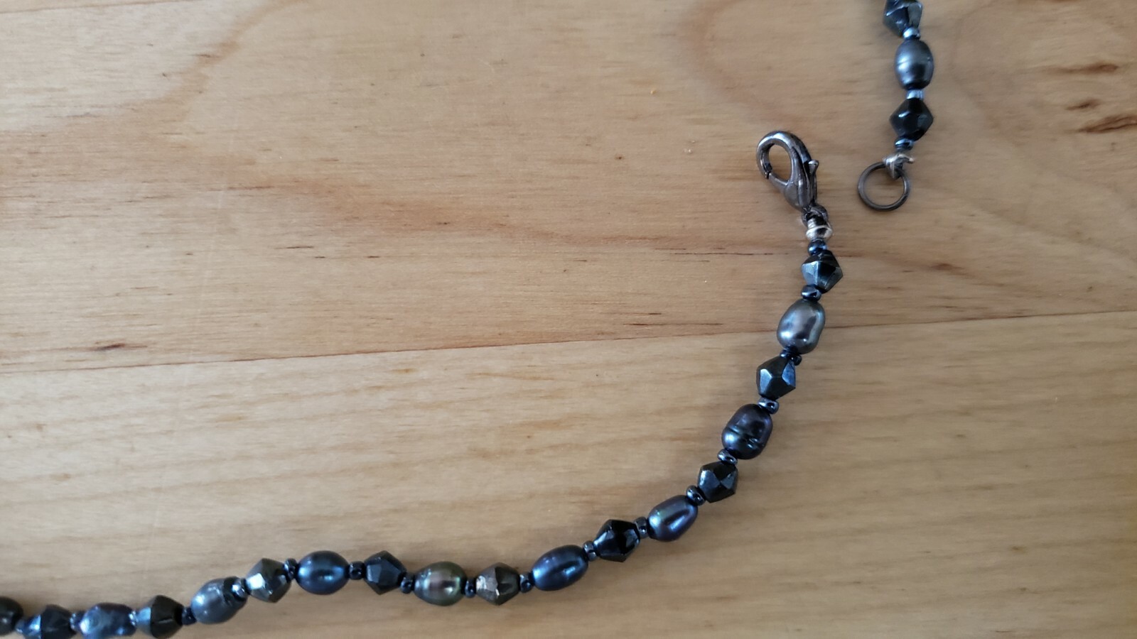 GENUINE GRAY PEARL Necklace 19″, HAND CRAFTED in USA –