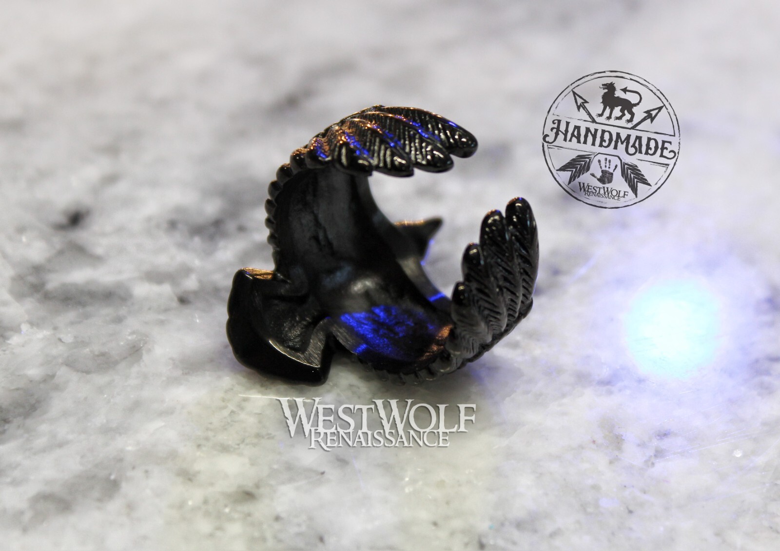 Viking Flying Raven Ring Black Stainless Steel – US Sizes 6/7/8/9/10/11/12/13/14