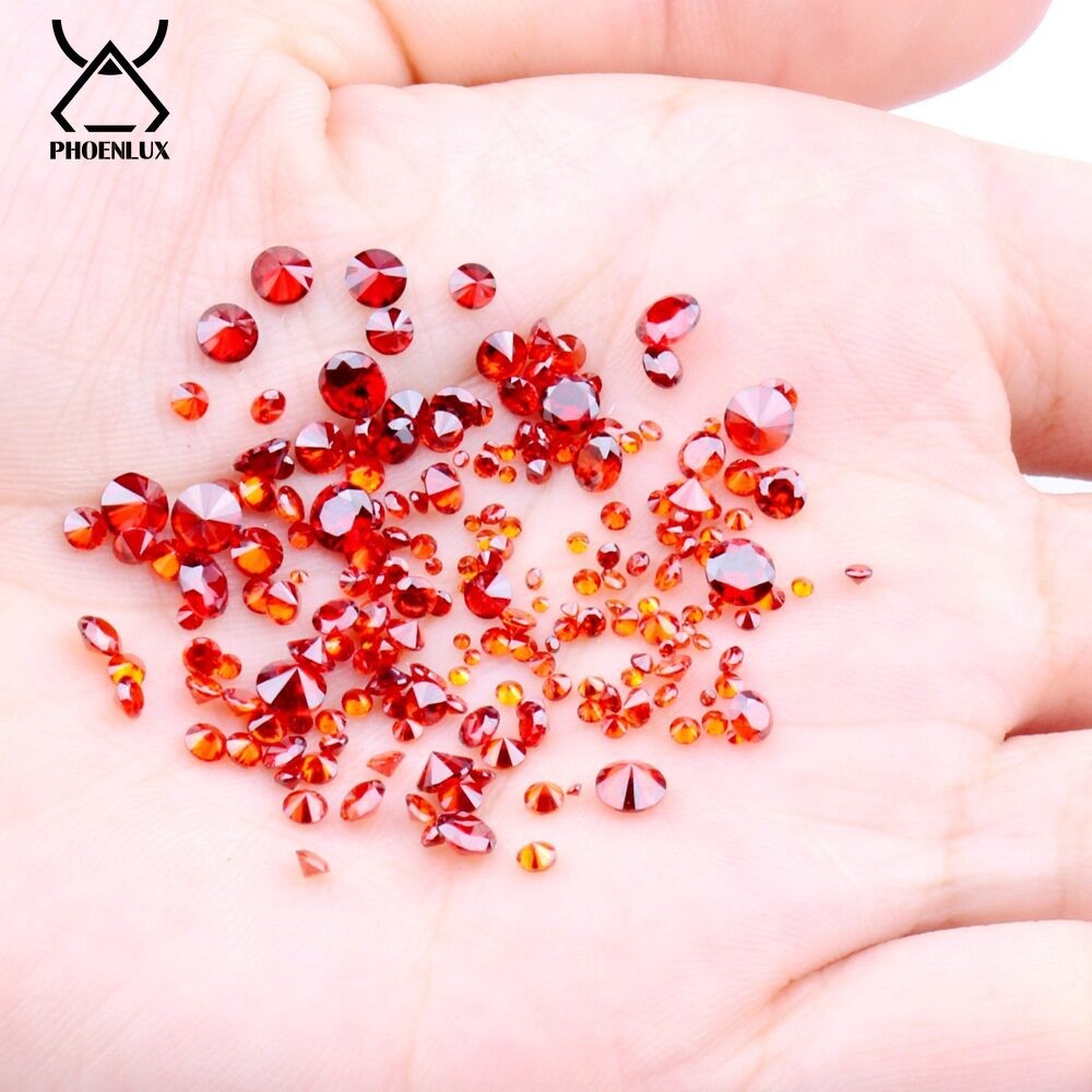 5A 14 Colors Round Red Black Cubic Zirconia Stone Loose CZ Stones For Jewelry