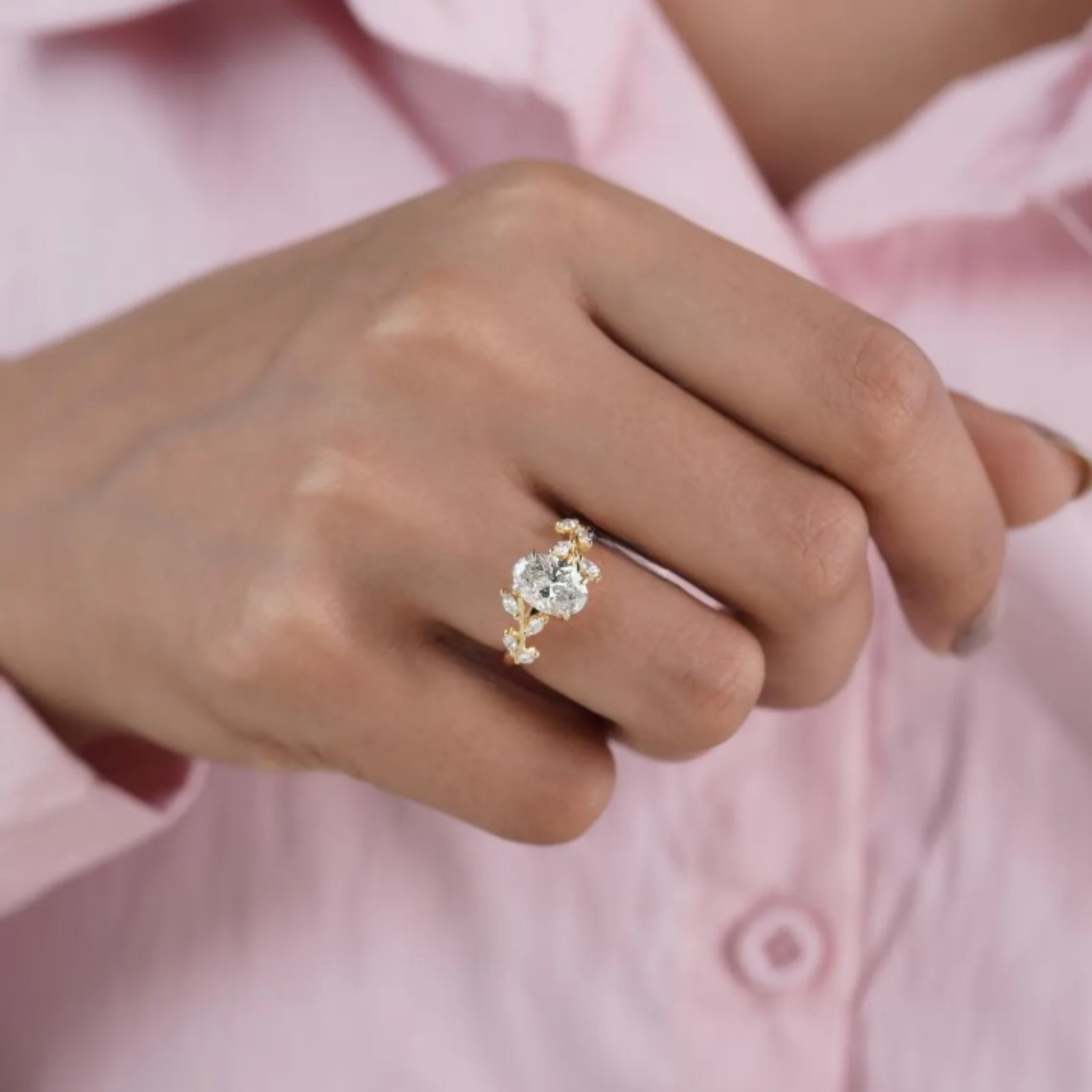 Solid 14k Yellow Gold 1.50 CT Lab Grown Diamond Ring | Oval Cut Certified Gift