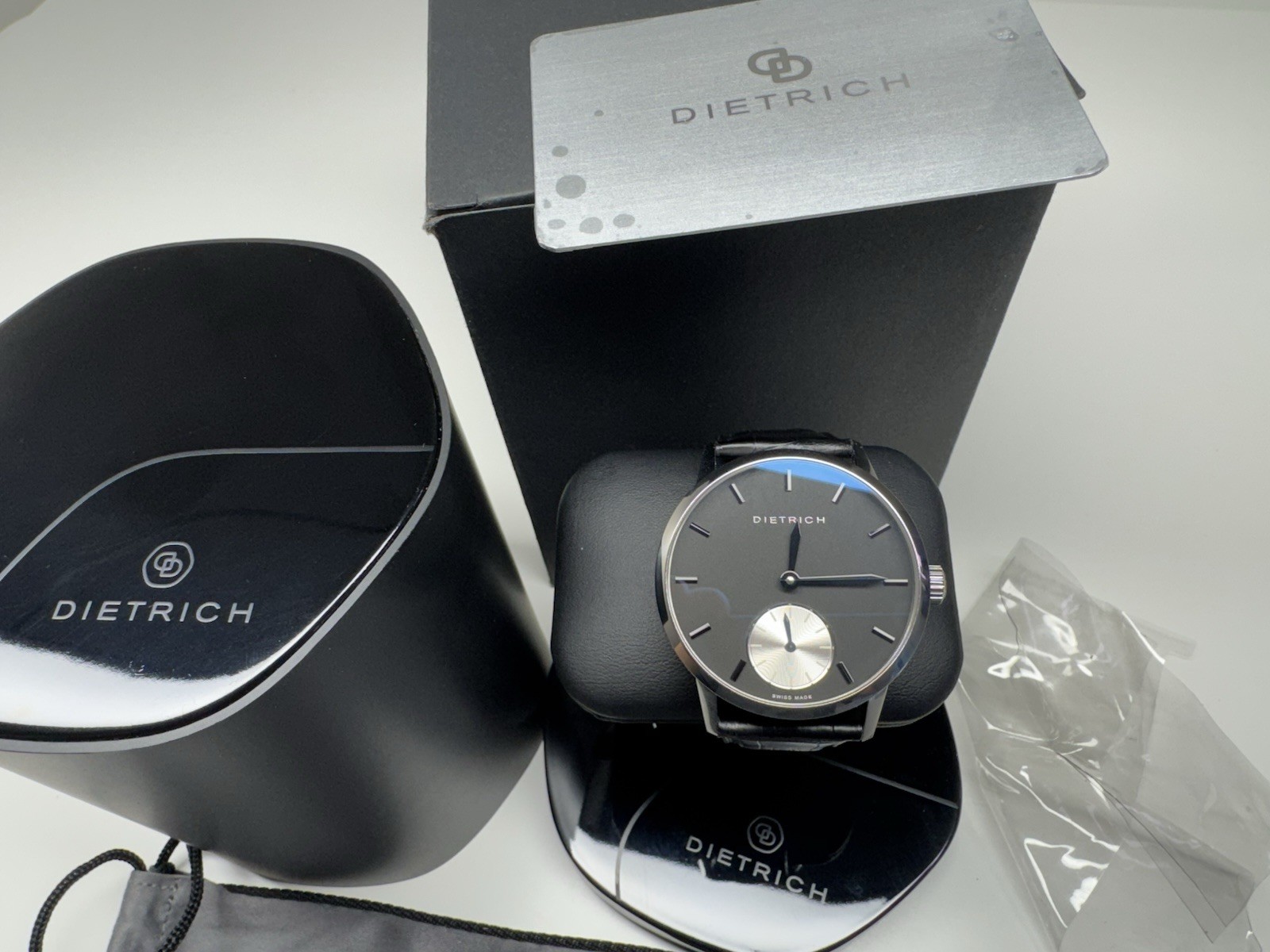 dietrich “night” black dial 17 jewels mechanical swiss made wristwatch $3995