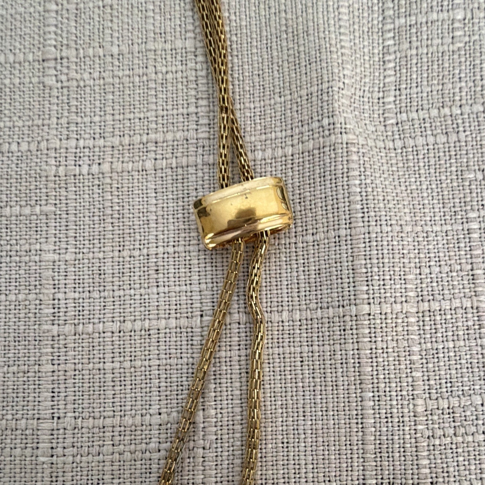 Gold Tone Yellow Gold Plated Adjustable Bolo Snake Chain Multicolor Crystal
