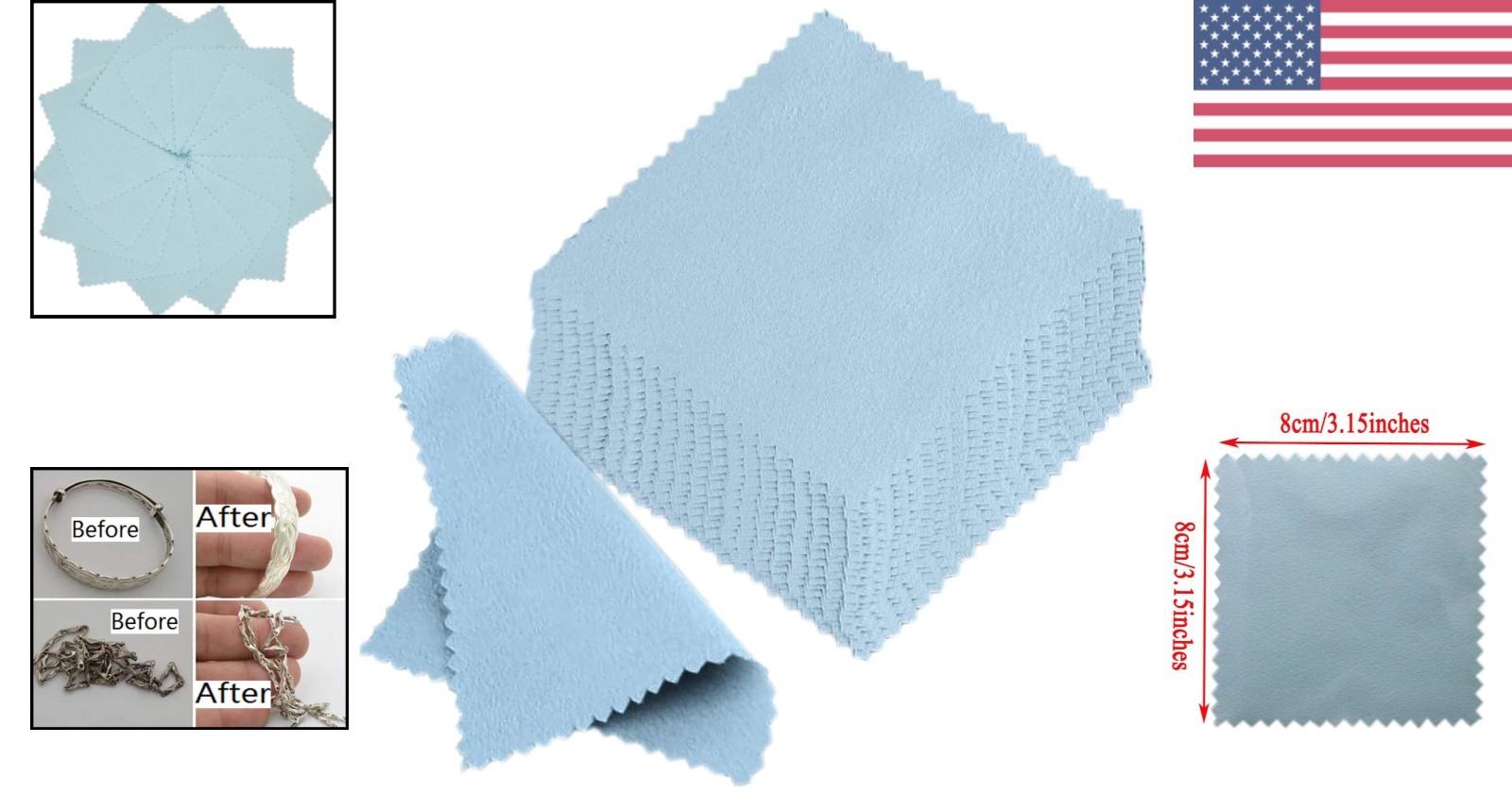 50 Reusable Jewelry Cleaning Cloths – Non-Toxic Polishing for All Your Jewelry