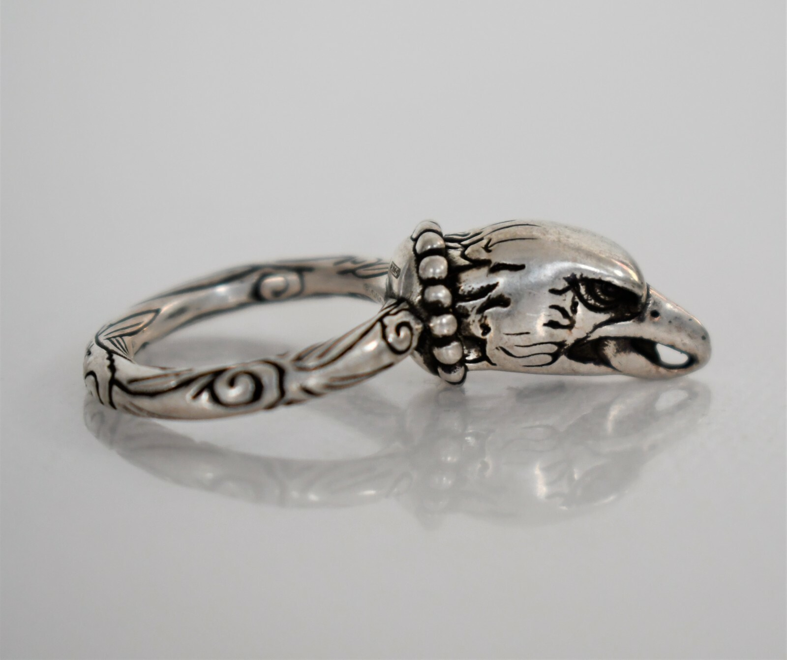 🆕GUCCI *ANGER FOREST* EAGLE HEAD .925 STERLING SILVER Men’s Ring IT-25 US-11