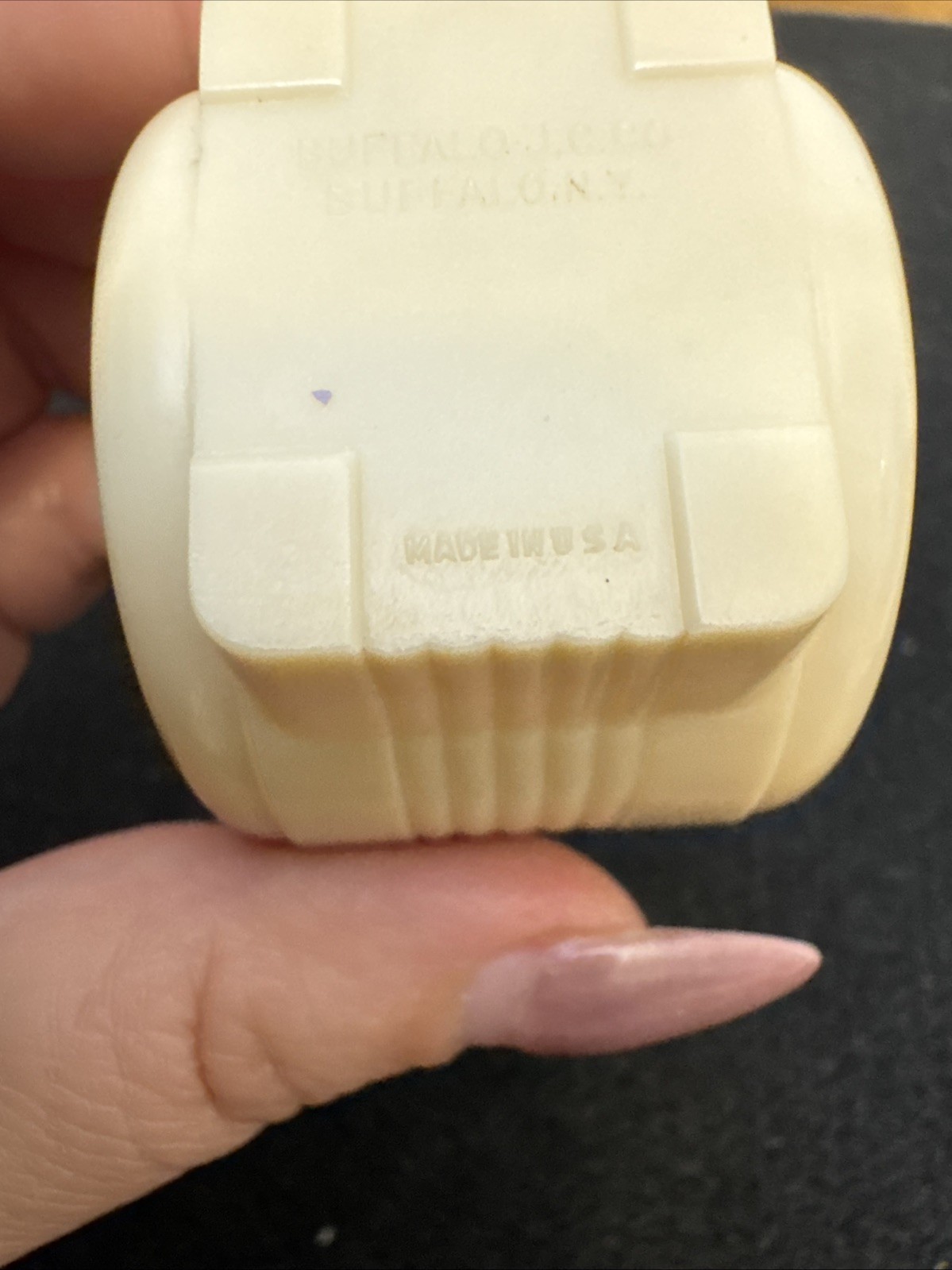Buffalo JC Art Deco Celluloid Antique Ring Box Faux Ivory EUC