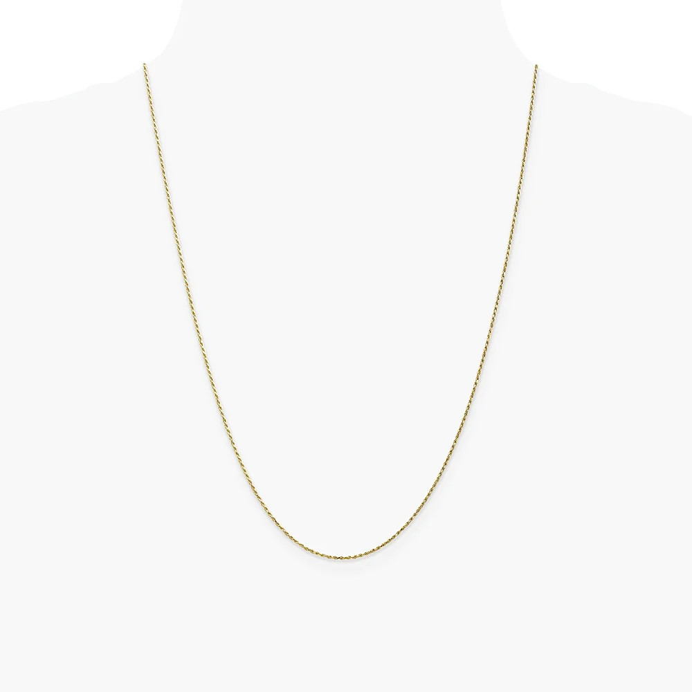10K Yellow Gold .95mm Carded Cable Rope Chain Necklace 16″-24″