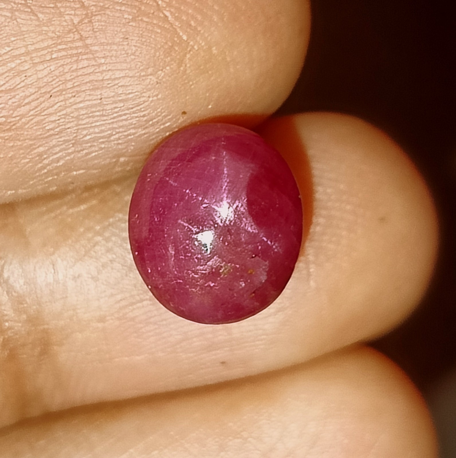 Natural Star Ruby Cabochon Oval Unheated Loose Gemstone 10.40 Carat 9.4X10.8 mm