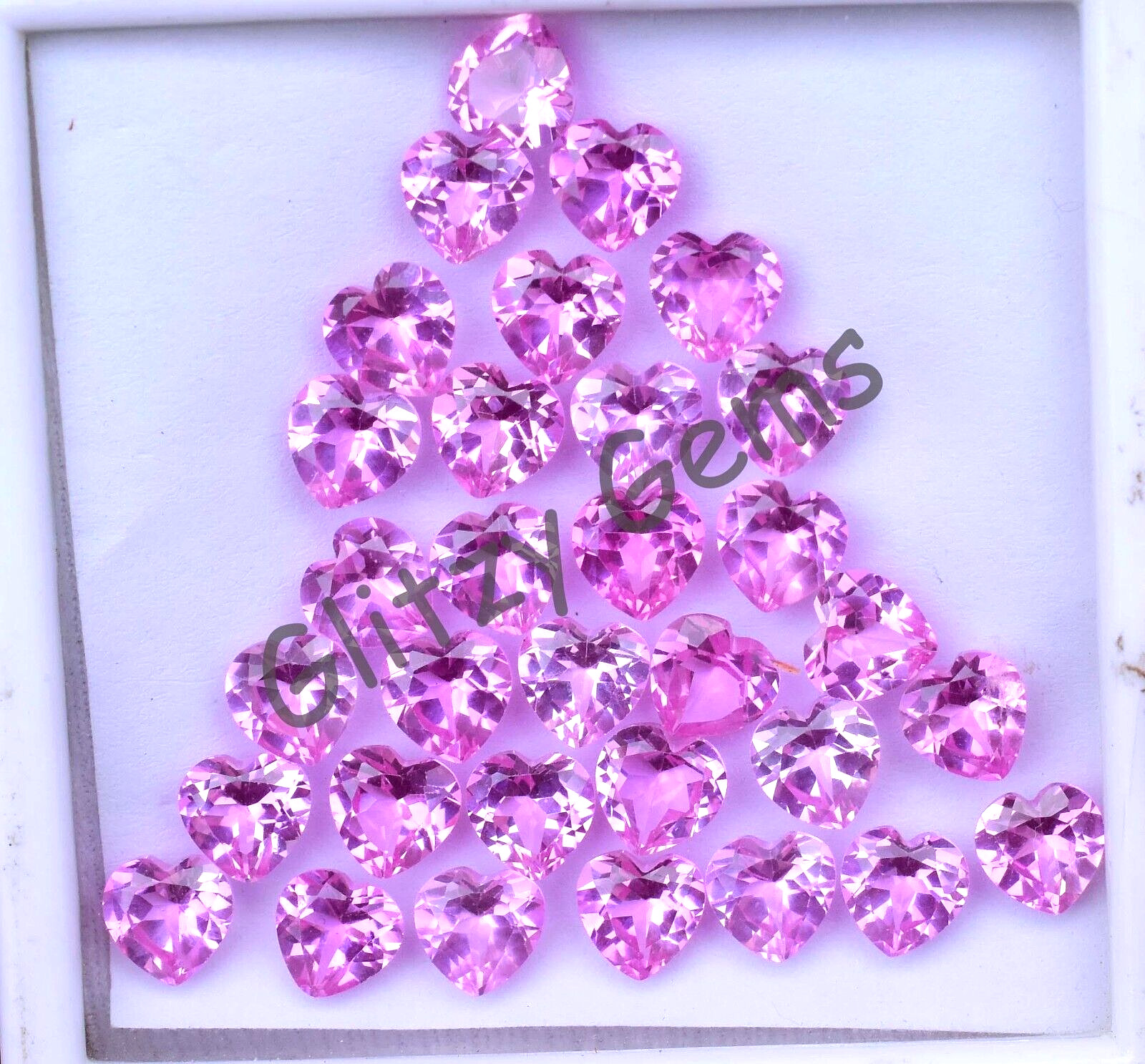 22 Pcs Natural Mogok Pink Ruby Heart 6.90 MM Certified Flawless Loose Gemstone