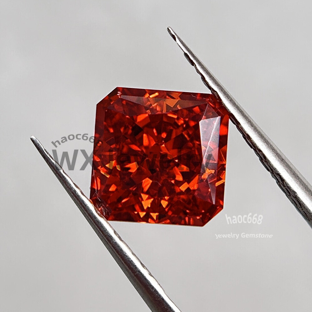 1PC Synthetic Sq Octangle Ice Cut Garnet Loose Cubic Zirconia for making jewelry