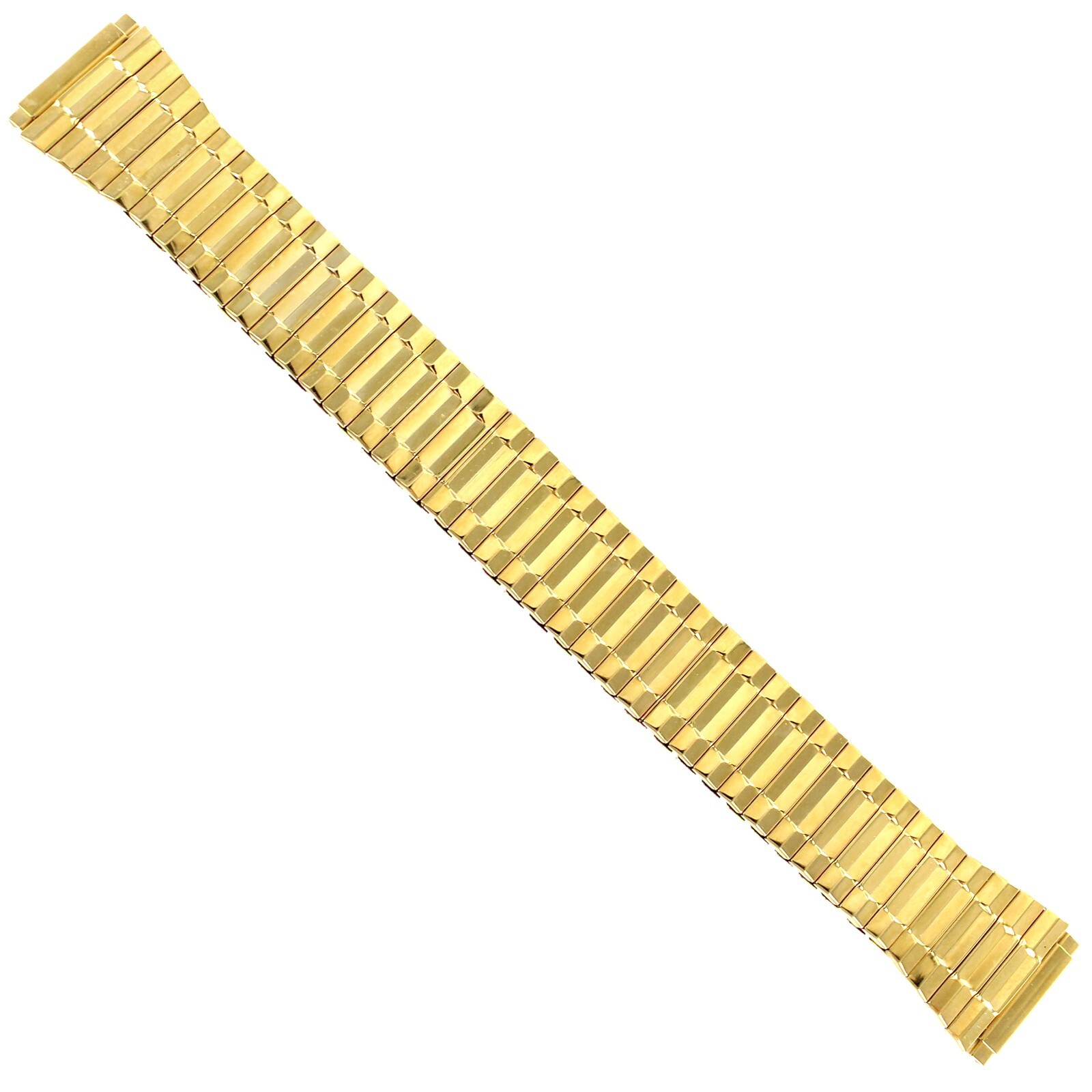 15-19mm Hirsch Bijou Stainless Steel Textured Shiny Gold Tone Watch Band 2391