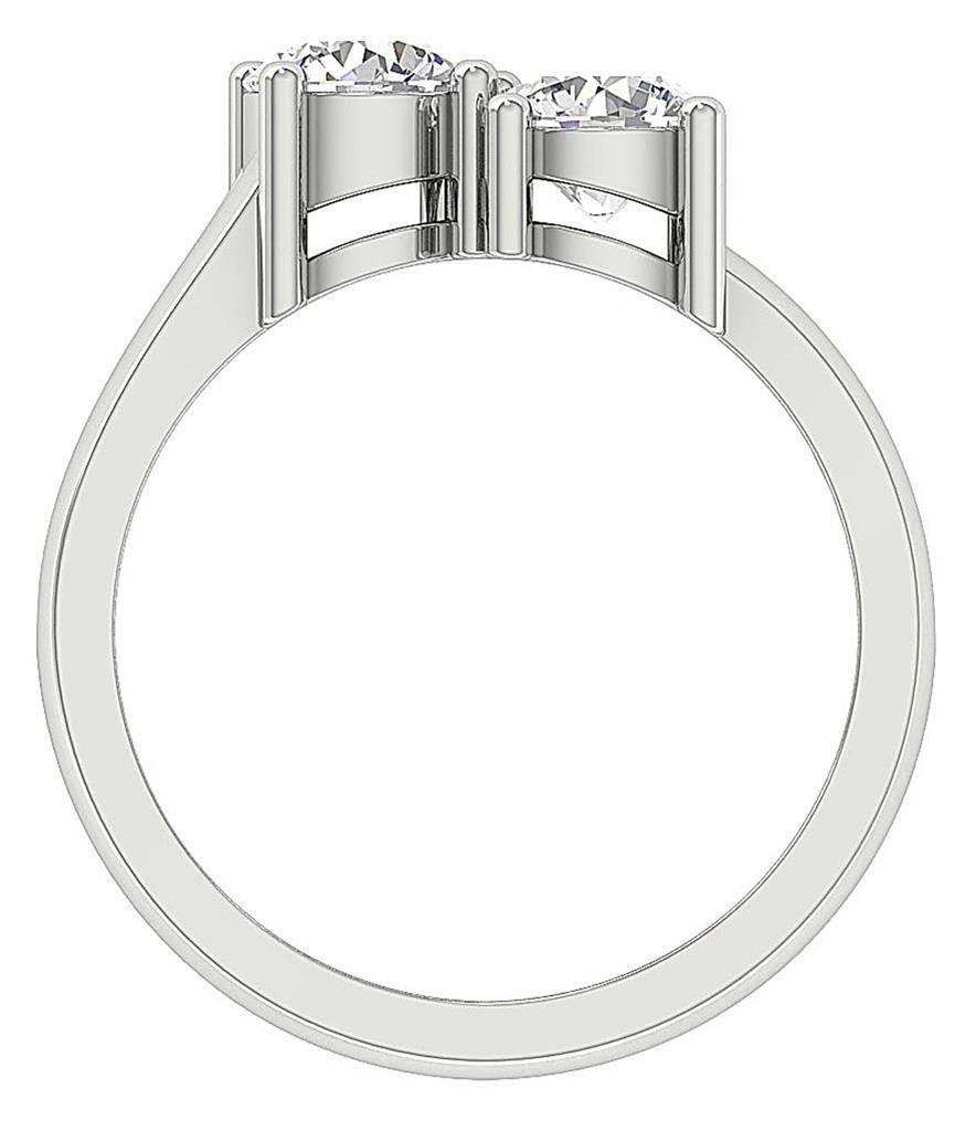 VS1 F 1.50-3.00Ct Lab Grown Diamond 14K Gold Forever Us Two Stone Solitaire Ring