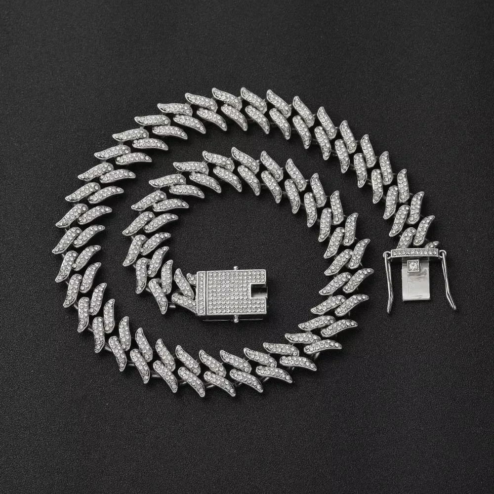 Diamond Cuban Bracelet Necklace Ice Crystal Full Diamond Hip Hop Jewelry Access