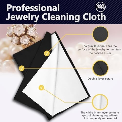18 PCS Silver Polishing Cloths – Jewelry Cleaning Cloth for Sterling Silver, Mul