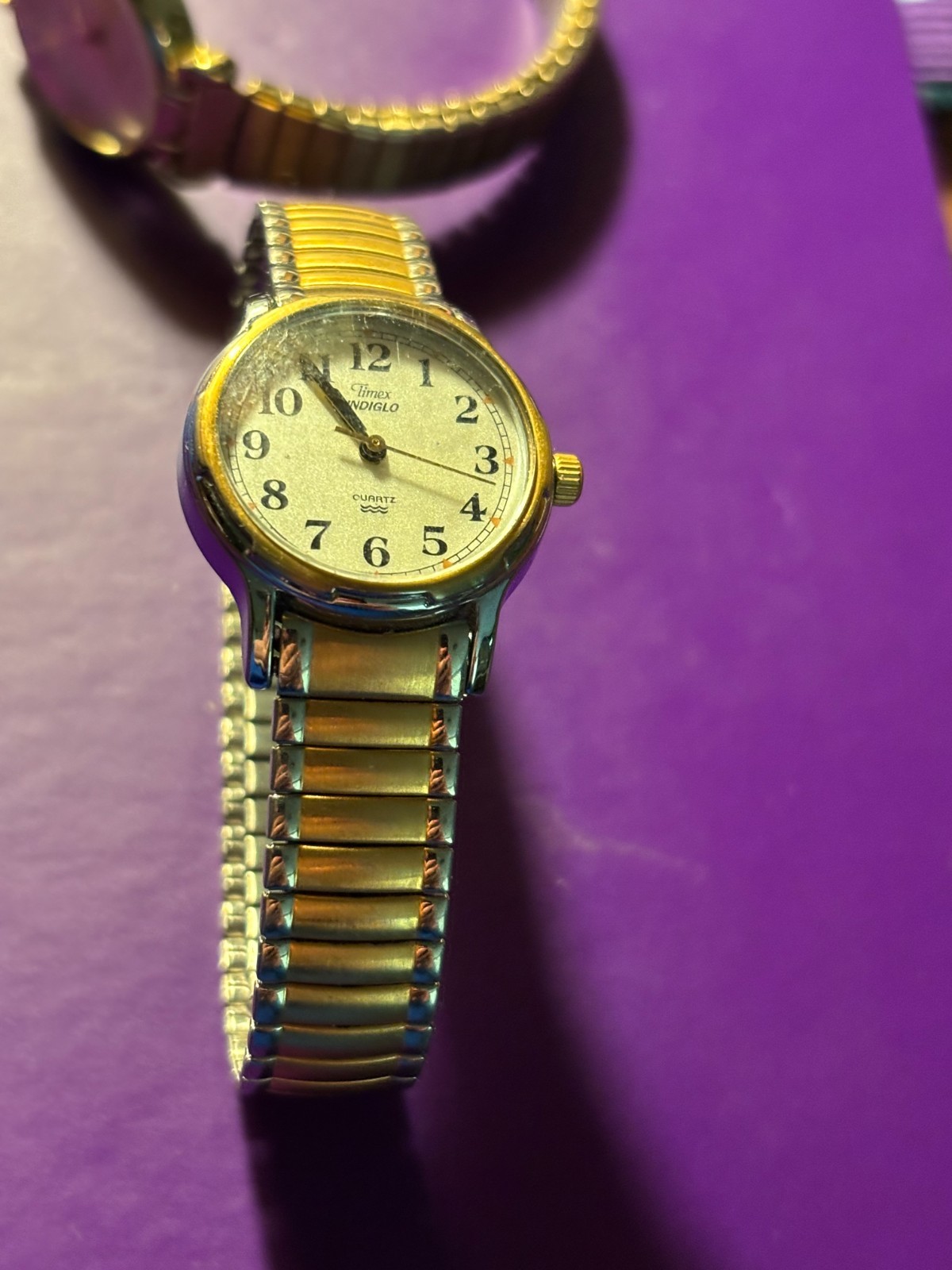 2 Vintage Timex Ladies WristWatches Goldtoned Quartz 377BA Cell & CR12 16 Cell