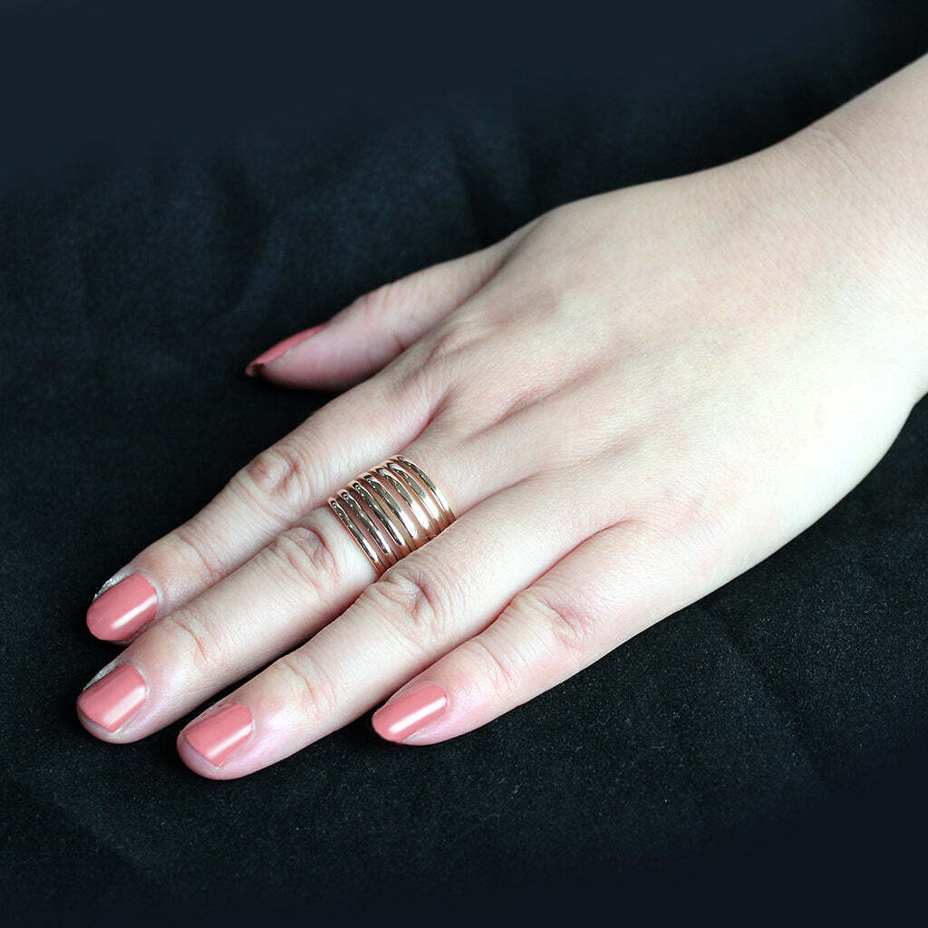 TK3797 – IP Rose Gold(Ion Plating) Stainless Steel Ring with NoStone in No Stone