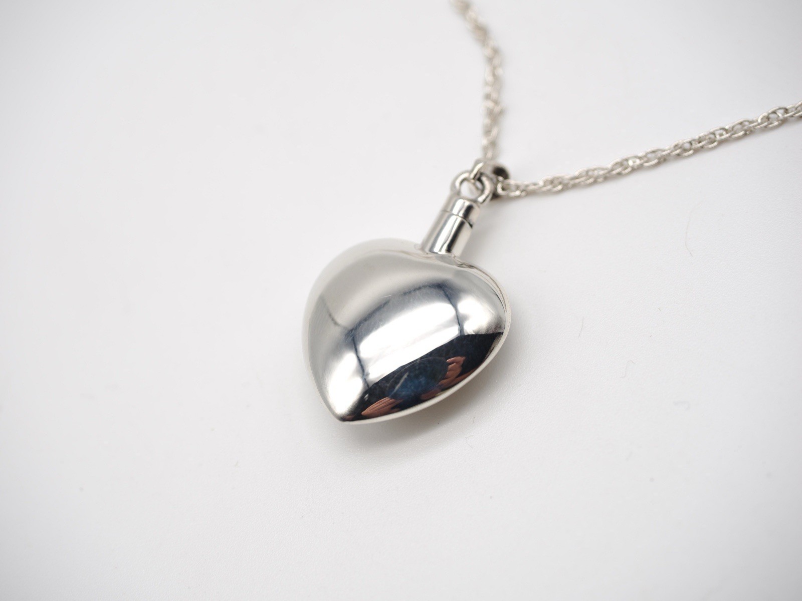 Etched Heart 925 Sterling Silver Cremation Keepsake Pendant Memorial