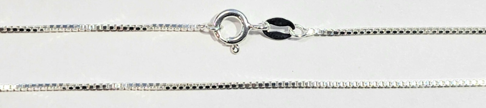 Box Chain 24 inch Long 925 Sterling Silver 1mm Thick made in Italy