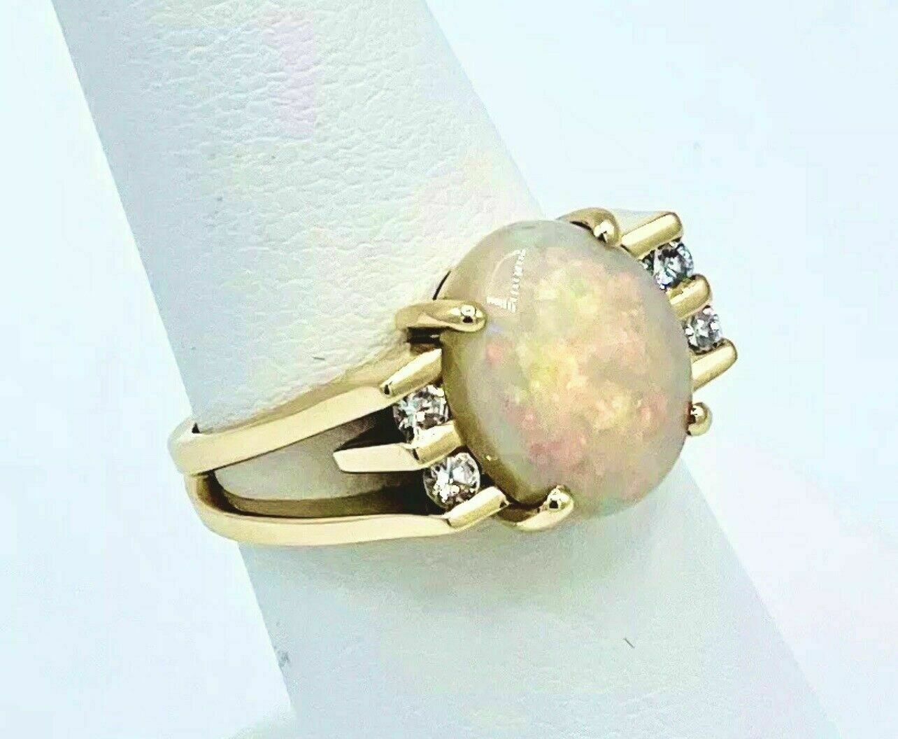 Natural Fire Opal 2.20Ct Oval Halo Engagement Ring 14K Yellow Gold Silver Plated
