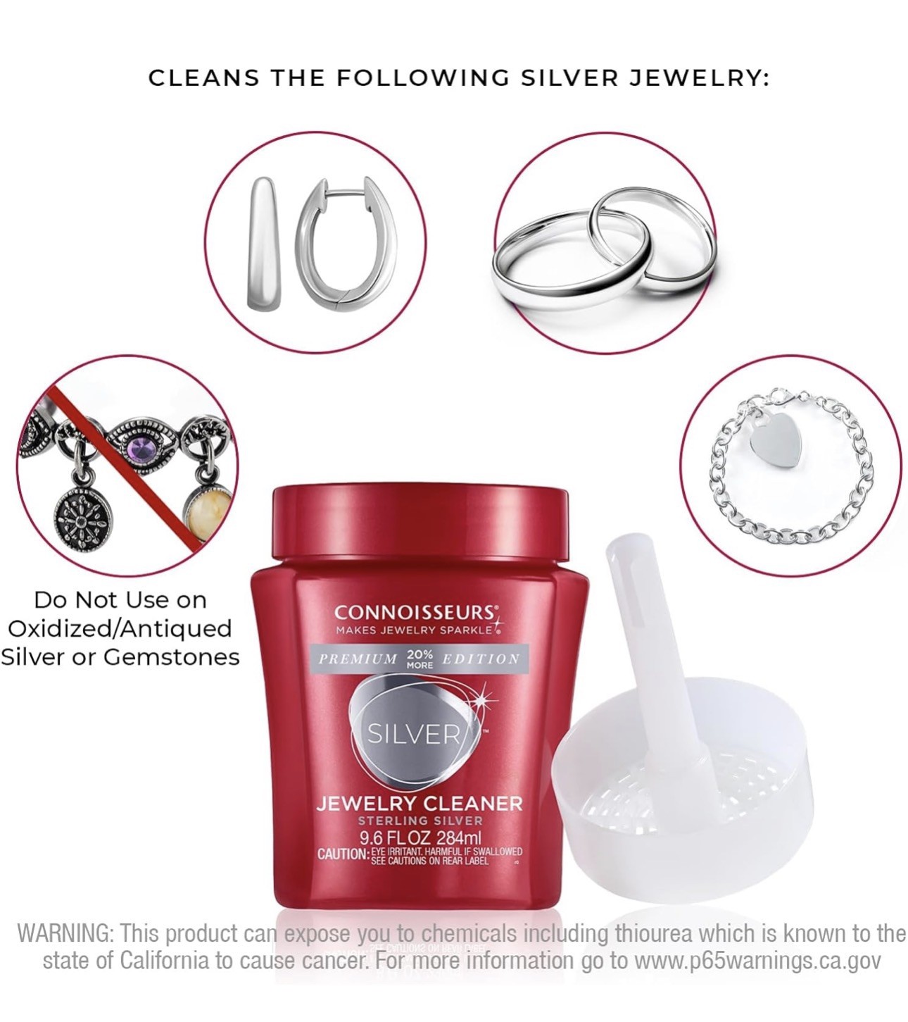 Connoisseurs Silver Jewelry Cleaner for Sterling Silver 8 fl oz