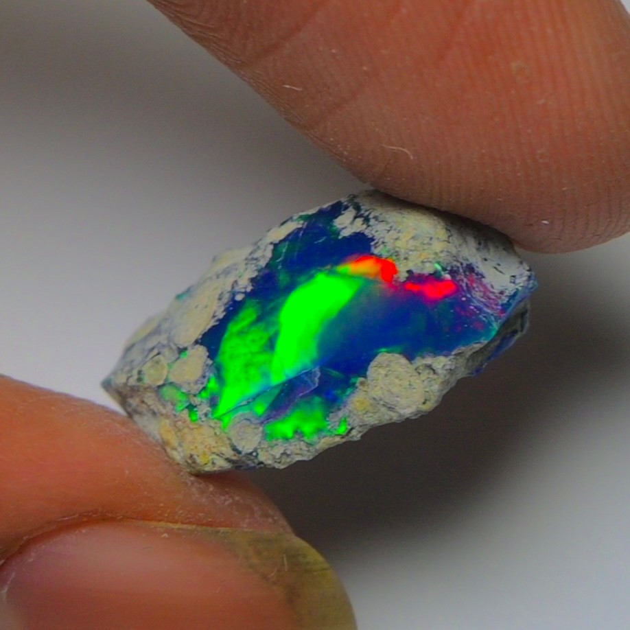 Blue Ethiopian Opal Rough 6.45 cts Smoked Black Opal Raw, Fire Opal