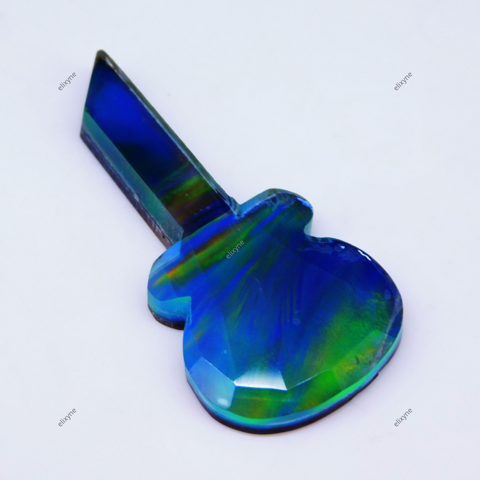 Untreated Natural 21.25 Ct Fire Opal Doublet Guitar Cut Certified Loose Gemstone