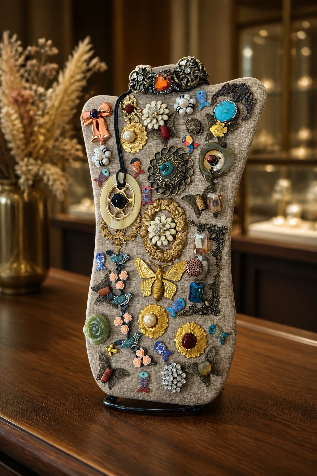 Assemblage Jewelry Art Display