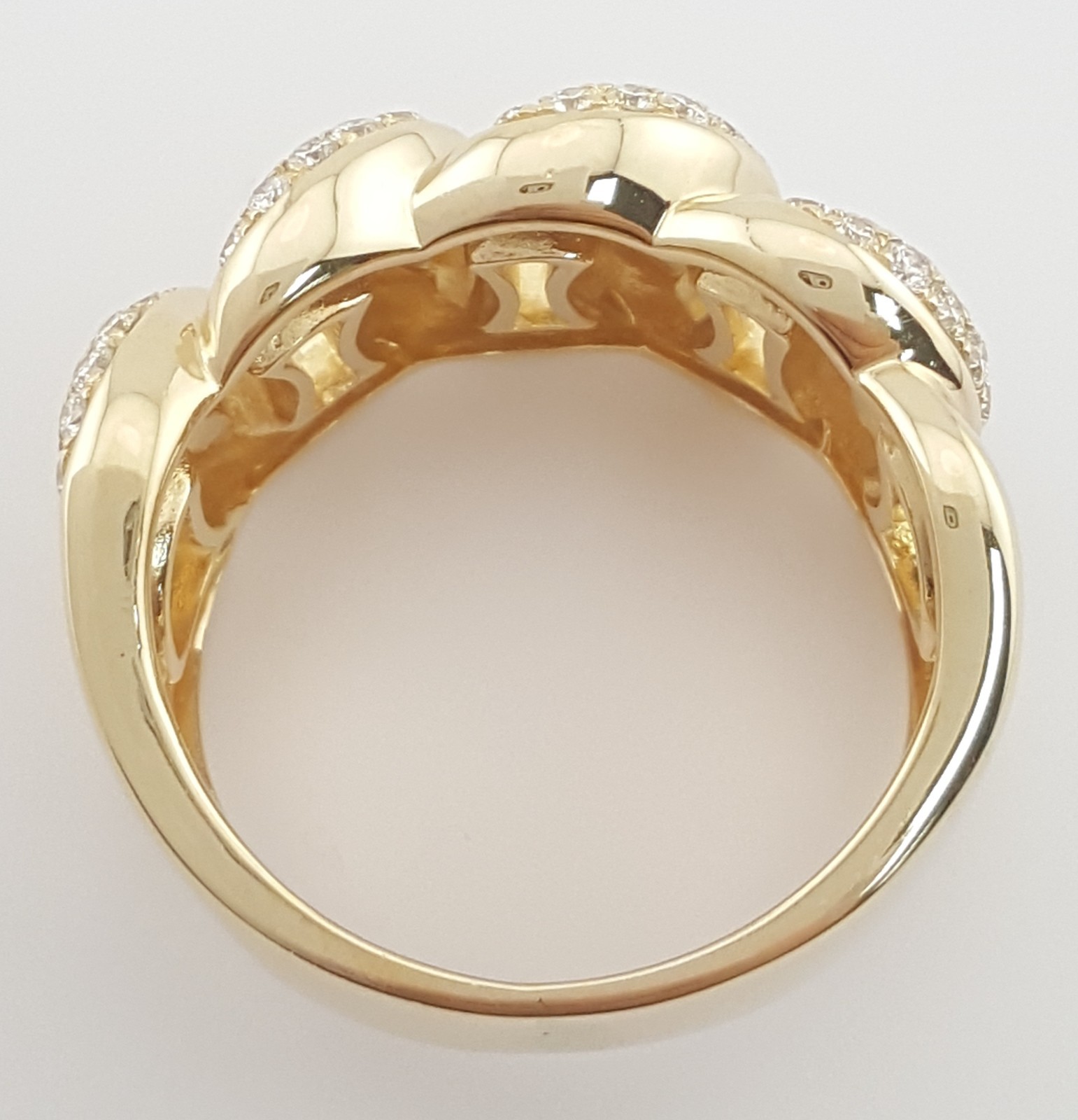 Diamond Cuban Link Gent’s Ring 1.3 ct 14k Yellow Gold 8.8 Grams